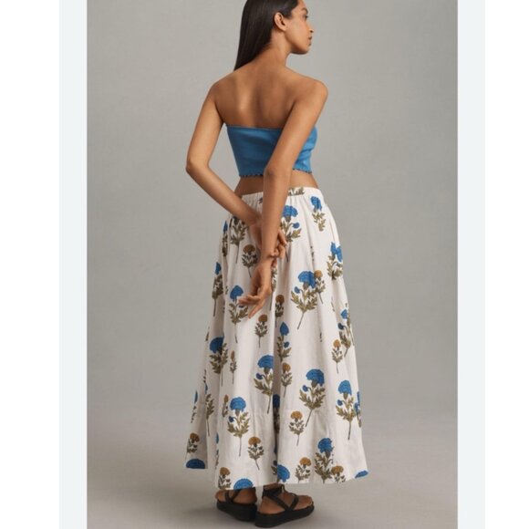NWT Anthropologie The Jacie Poplin Floral Printed Midi Skirt by Maeve in X-Large - Picture 8 of 14